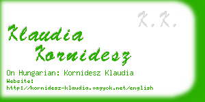 klaudia kornidesz business card